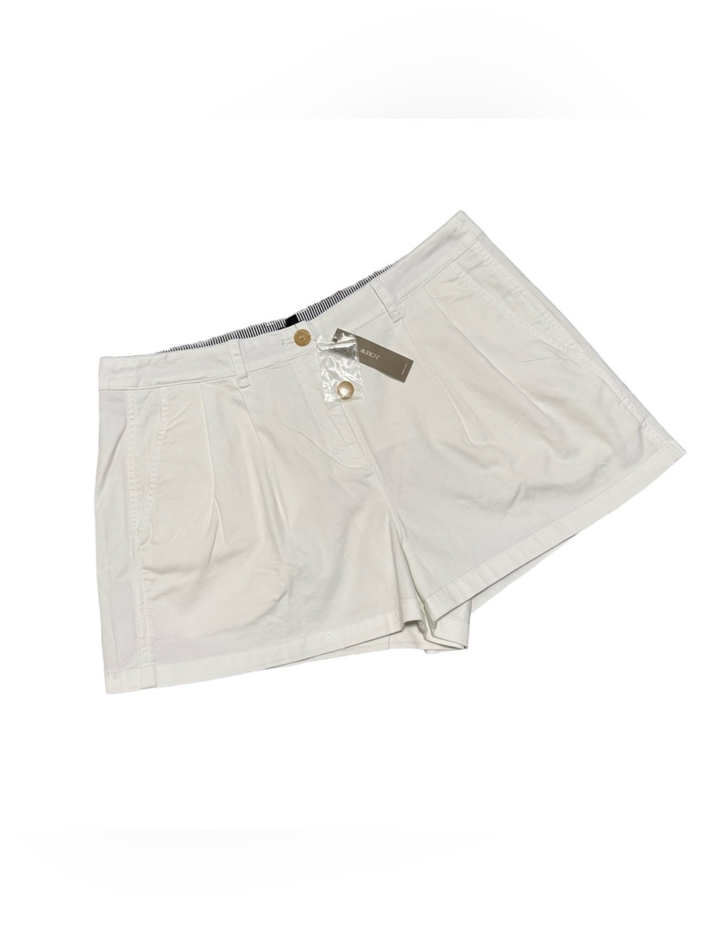 J. Crew Heritage Pleated Shorts Women's 10 Chino White Cotton Casual Preppy NWT - Picture 5 of 9